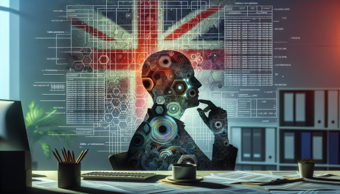 Are Debt Consolidation Fees Tax-Deductible: A Guide | DCL Individual in an office evaluating debt consolidation fees while handling financial documents and surrounded by the UK flag.