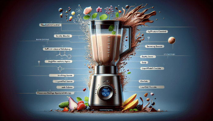 High-end blender featuring advanced temperature control, seamlessly blending and heating for soups, sauces, and chocolate.