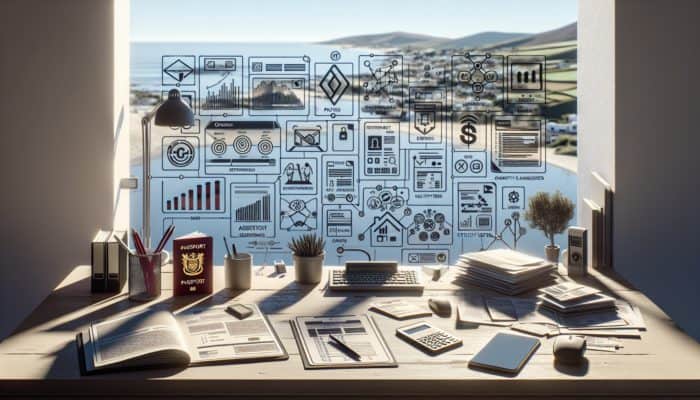 A cluttered desk with financial documents for home loan pre-approval in Hermanus.