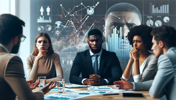 Challenges of Sticking to Consolidation Plans: UK Focus | DCL Challenges of Sticking to Consolidation Plans: A diverse business team in a UK office analysing budget impacts due to rising inflation rates, surrounded by financial charts and reports.