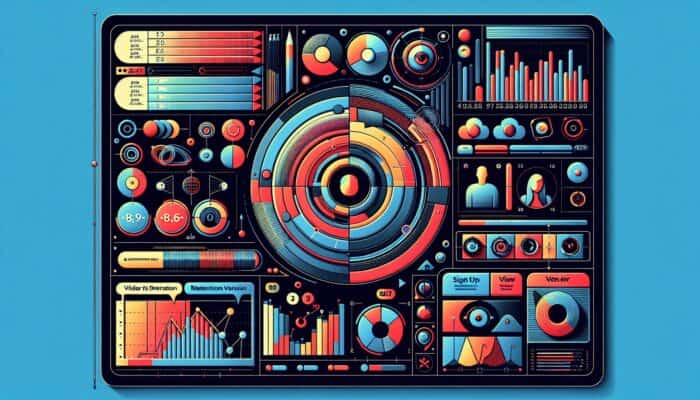Digital dashboard displaying cohort analysis graphs for video engagement metrics, segmented by sign-up date and location.