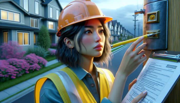 Technician in West Vancouver conducting an inspection of a gas line for wear and corrosion, guaranteeing safety and efficiency.